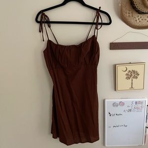 NWT Urban Outfitters tie strap brown dress size medium